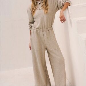 Free People Cozy Beige Women's Jumpsuit